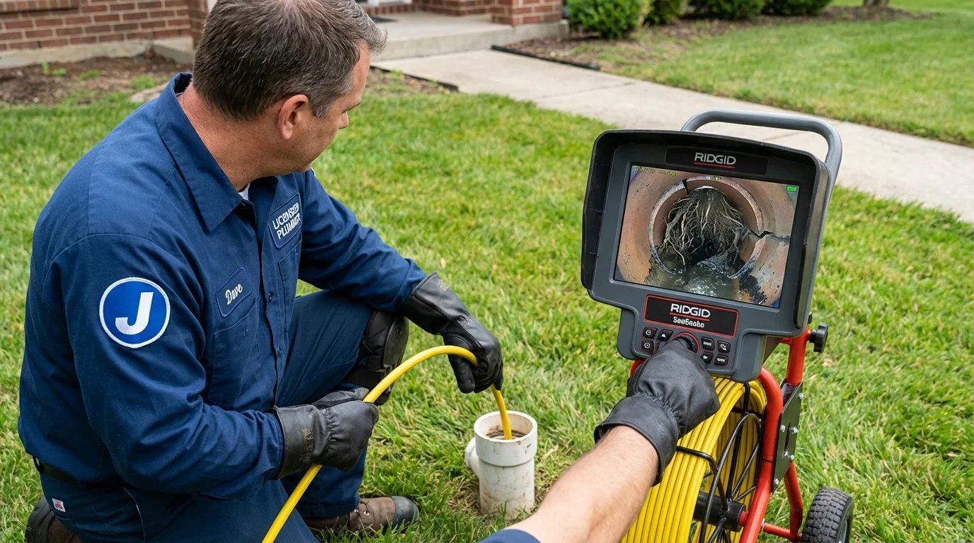 Sewer camera inspection being performed by Johns Plumbing LLC in Lakin