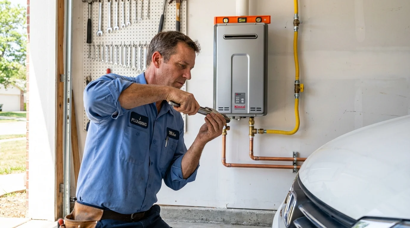 Tankless water heater installation by a Johns Plumbing LLC plumber in Lakin
